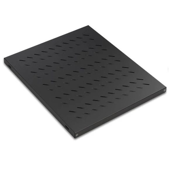 AGER Dikili Tip 19" 1U D600mm için Sabit Siyah Raf Modülü AA-SBT60-A-S1 ürün görseli 1