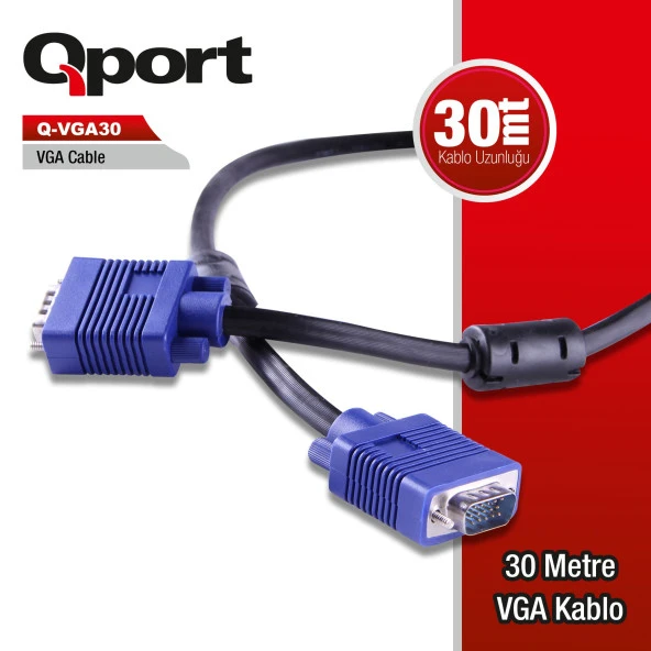 QPORT 30metre Q-VGA30 VGA Görüntü Kablosu ürün görseli 1
