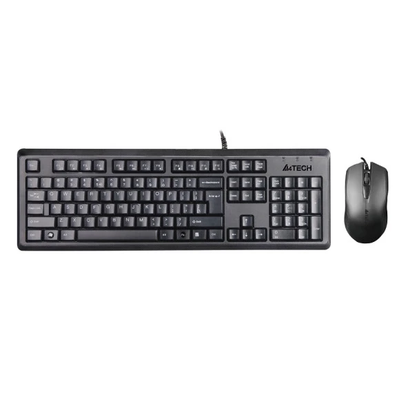 A4 TECH KR-9276 USB Q Trk Optic Mouse Suya Dayanıklı Siyah Multimedya Klavye - Mouse Set ürün görseli 1