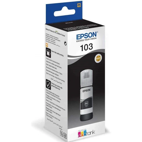 EPSON T00S14A 103BK Siyah 65ml Tanklı Sistem Mürekkebi ürün görseli 1