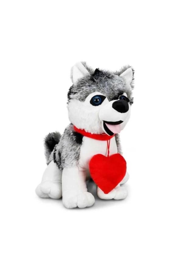 OTURAN KALPLİ PELUŞ HUSKY KÖPEK ürün görseli 1