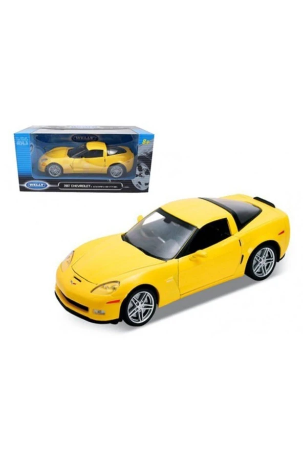 Chevrolet Corvette 2007 Model 1/24 Ölçek Diecast Model Araba - Resim 4