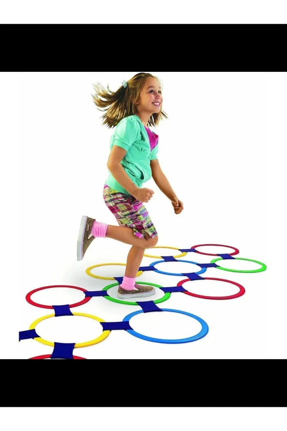 Seksek Halka Oyunu Daire Setleri 22 Parça Hopscotch Sek sek Duyusal Eğitim Çemberleri 10 Çember 27cm ürün görseli 1