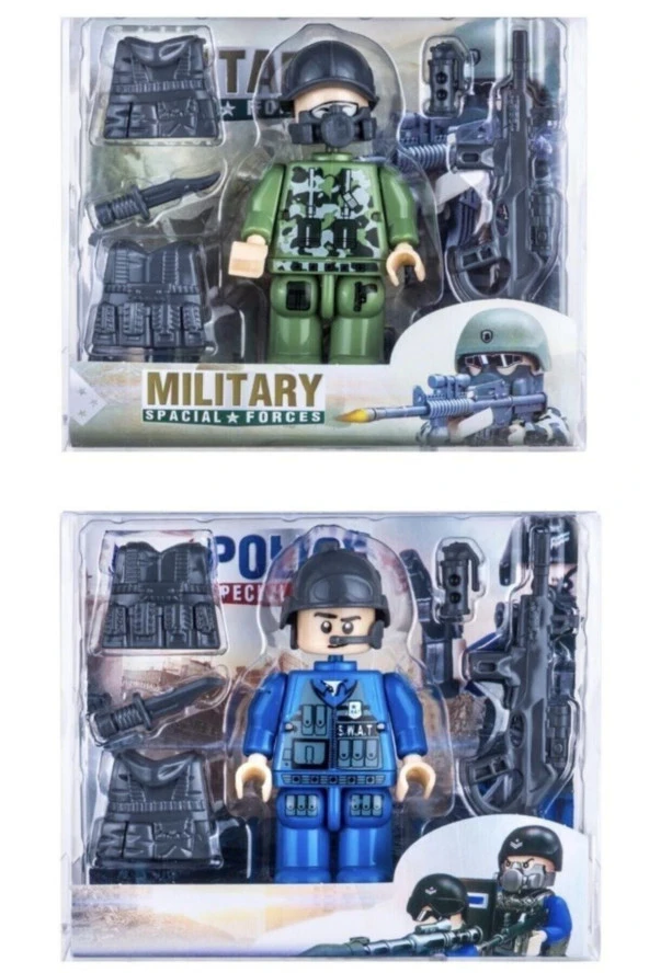Polis Ve Asker Lego Adam Oyuncak Figür Seti Aksesuarlı ürün görseli 1