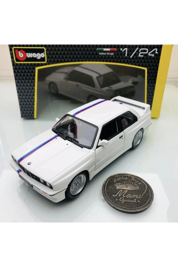 Yeni - New 1988 BMW M3 (E30) White 1:24 Ölçek Burago Marka ürün görseli 1