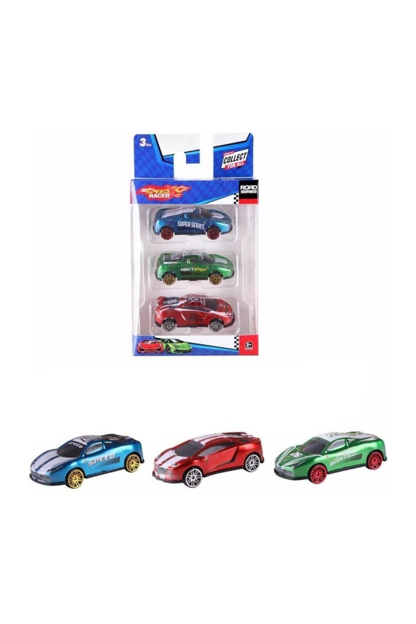 Speed Car 3'lü Metal Die-cast Araba Hot Wheels Benzeri Oyuncak Model Araba Seti ürün görseli 1