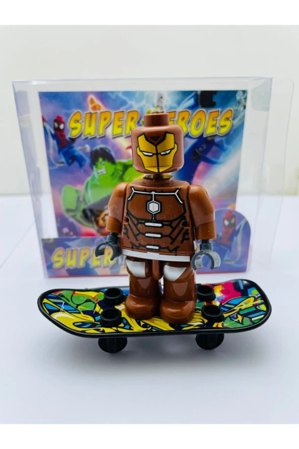 Yenilmezler Kaykaylı Iron-man Lego Karakteri Tekli Figür Set ürün görseli 1