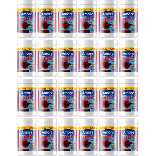 Amore Beta Granules 24x125ml Kutu Kırmızı Granül Protein Akvaryum Balık Yemi ürün görseli 1