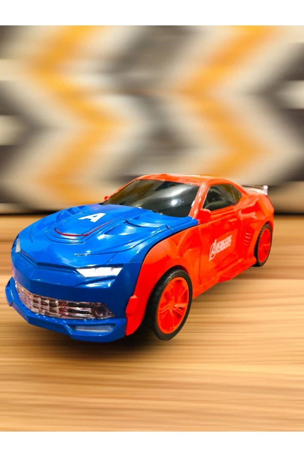 Kaptan America Araba Uzaktan Kumandalı Sesli Işıklı Şarjlı Robota Dönüşebilen Araba ürün görseli 1
