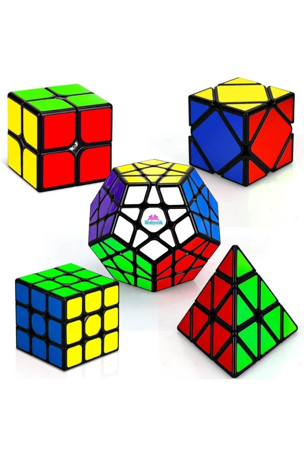 Zeka Küpü Seti 2x2,3x3,pyramid,skewb,megaminx Speed Cube Set 5 parça ürün görseli 1