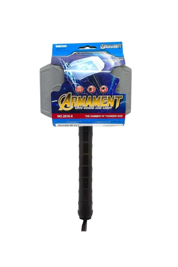 Thor Çekiç Sesli Işıklı 25 cm Tutmalı Hareket Sensörlü Oyuncak - Resim 3