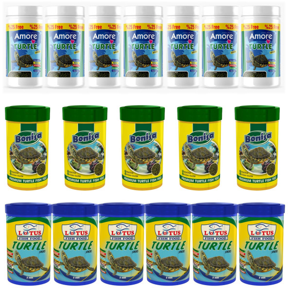 Amore Turtle Food Sticks 7x125ml, Bonisa 5x100ml, Lotus 6x100ml Su Kaplumbağası Yüzen Yemi ürün görseli 1
