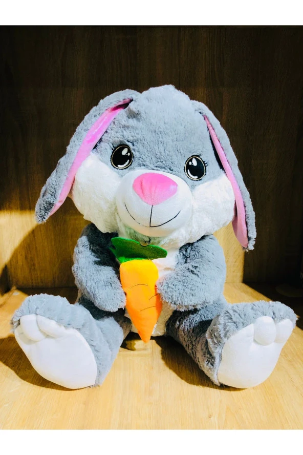 Tavşan Oturan Sevimli tavşan Peluş Oyuncak 80 cm ürün görseli 1