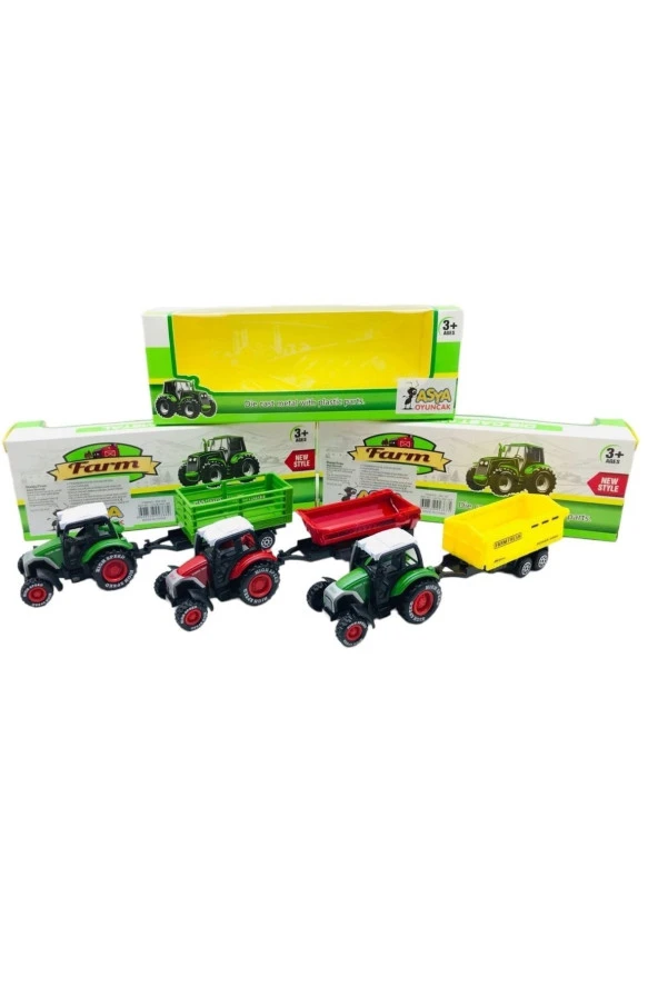 Die Cast Sürtmeli Metal Oyuncak Traktör 18 cm - Resim 3