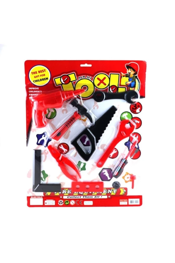 Tool Play Set Oyuncak Tamir Seti Büyük Boy 9 Parça ürün görseli 1
