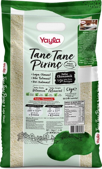 Yayla Dökme Çuval Tane Tane Pirinç 5 kg ürün görseli 1