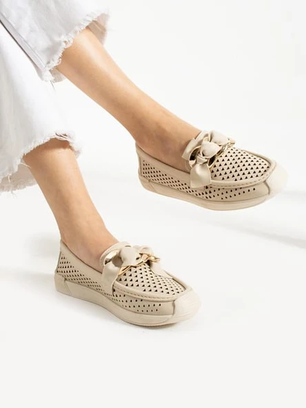 Feles Delikli Loafer Kadın Babet - Resim 4