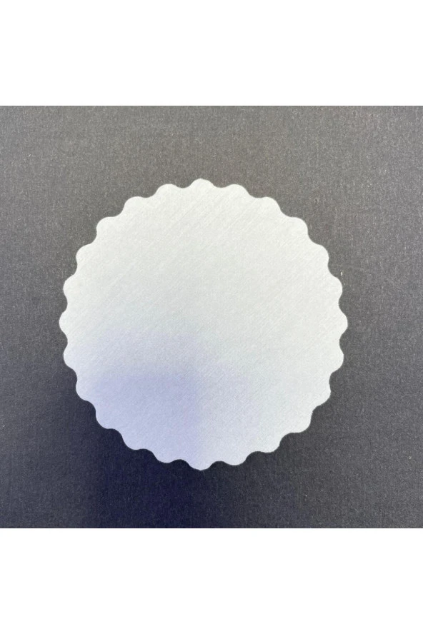100 Adet Tek Kullanımlık Beyaz Desenli Kağıt Bardak Altlığı 80 mm ürün görseli 1