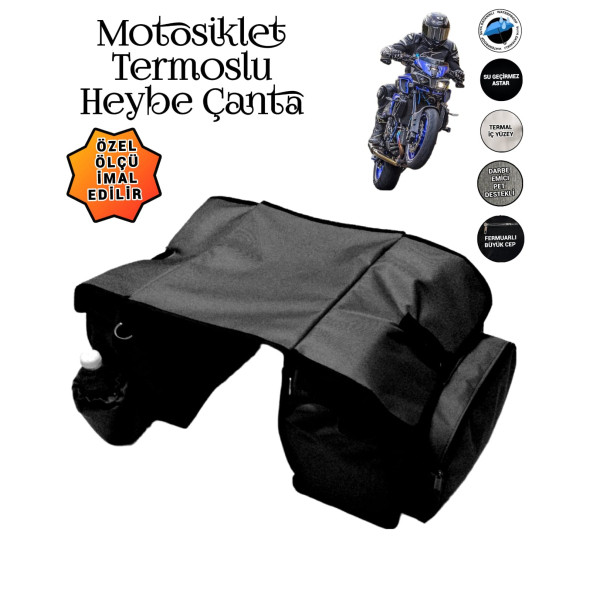 MOTOSİKLET HEYBE ÇANTASI TERMAL TERMOSLU CEPLİ ürün görseli 1