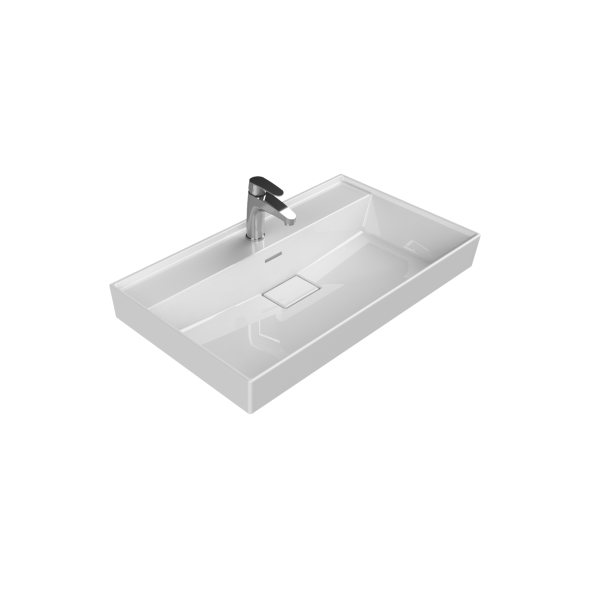 Cerastyle Turkuaz Sharp Etajerli Lavabo 80x48 Cm ürün görseli 1