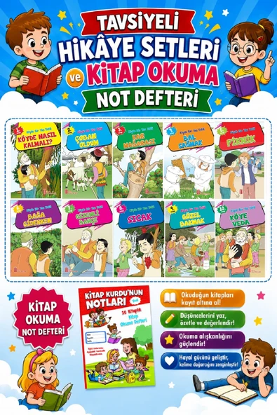 Ata 3.Sınıflar İçin Köyde Bir Yaz Tatili Öykü Dizisi + Kitap Okuma Not Defteri ürün görseli 1