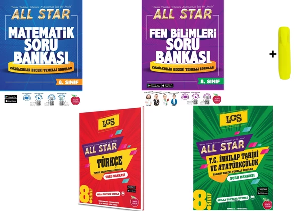 Newton 8. Sınıf Matematik Fen Türkçe İnkılap All Star Soru Bankası 4 Kitap Set ürün görseli 1