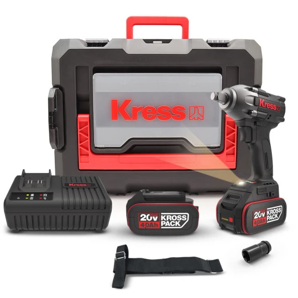 Kress KUB30.2 20Volt/4.0Ah. Li-ion Çift Akülü 300Nm Kömürsüz Profesyonel Şarjlı Somun Sıkma ürün görseli 1