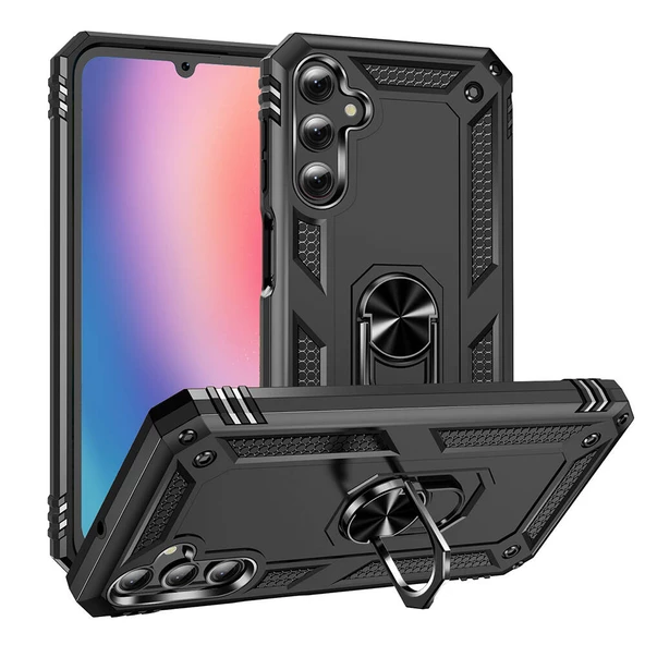 Samsung Galaxy A25 Kılıf Vega Tank Sert Yüzüklü Standlı Zırh Koruma Kapak ürün görseli 1