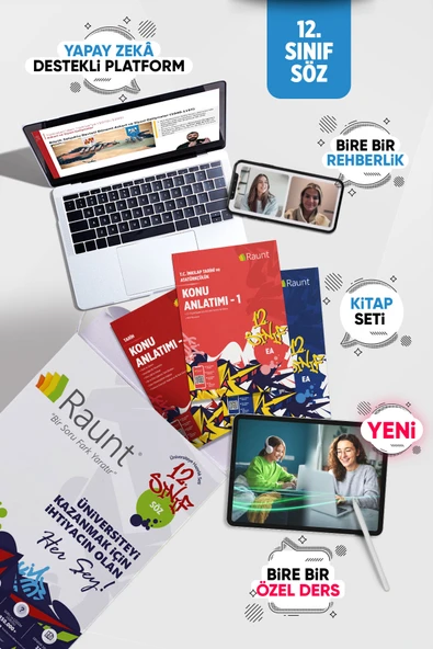 Raunt Premium YKS 2027 Sözel Hazırlık Seti - 30 Canlı Özel Ders + Birebir Sınav Koçluğu (Yapay Zeka Destekli Dijital Platform ve 42 Parça Basılı Kitap Seti) ürün görseli 1