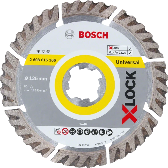 Bosch - X-LOCK - Standard Seri Genel Yapı Malzemeleri İçin Elmas Kesme Diski 125 mm ürün görseli 1