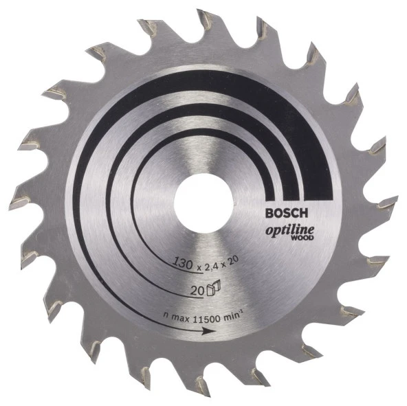 Bosch - Optiline Serisi Ahşap için Daire Testere Bıçağı 130*20/16 mm 20 Diş ürün görseli 1