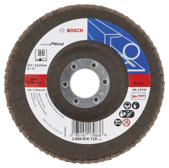 Bosch - 125 mm 80 Kum Expert Serisi Metal Flap Disk ürün görseli 1