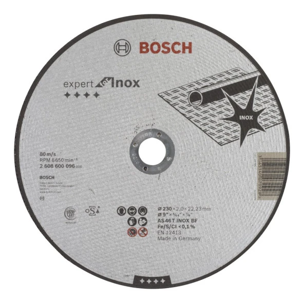 Bosch - 230*2,0 mm Expert Serisi Düz Inox (Paslanmaz Çelik) Kesme Diski (Taş) ürün görseli 1
