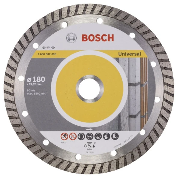 Bosch - Standard Seri Genel Yapı Malzemeleri İçin Turbo Segmanlı Elmas Kesme Diski 180 mm ürün görseli 1