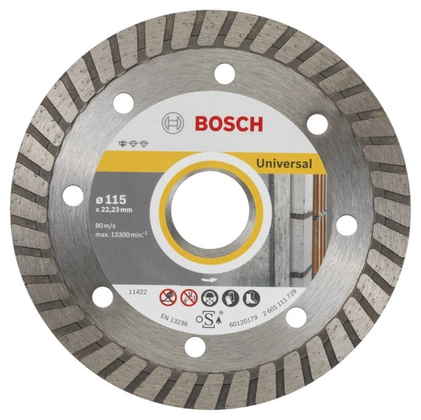 Bosch - Standard Seri Genel Yapı Malzemeleri İçin Turbo Segmanlı 9+1 Elmas Kesme Diski Set 115 mm ürün görseli 1