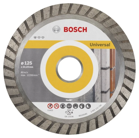 Bosch - Standard Seri Genel Yapı Malzemeleri İçin Turbo Segmanlı 9+1 Elmas Kesme Diski Set 125 mm ürün görseli 1
