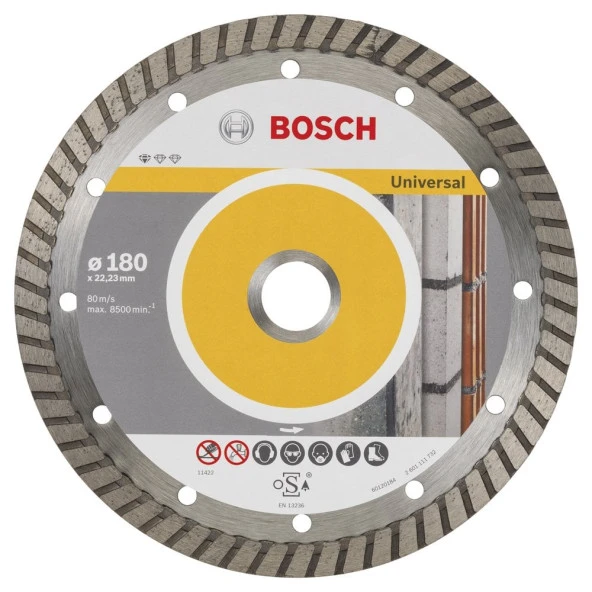 Bosch - Standard Seri Genel Yapı Malzemeleri İçin Turbo Segmanlı 9+1 Elmas Kesme Diski Set 180 mm ürün görseli 1