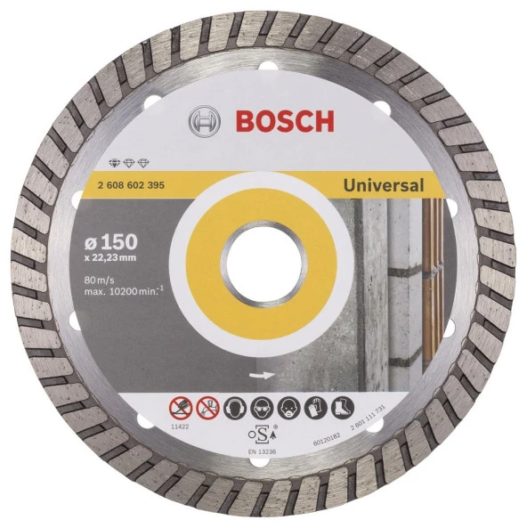 Bosch - Standard Seri Genel Yapı Malzemeleri İçin Turbo Segmanlı Elmas Kesme Diski 150 mm ürün görseli 1