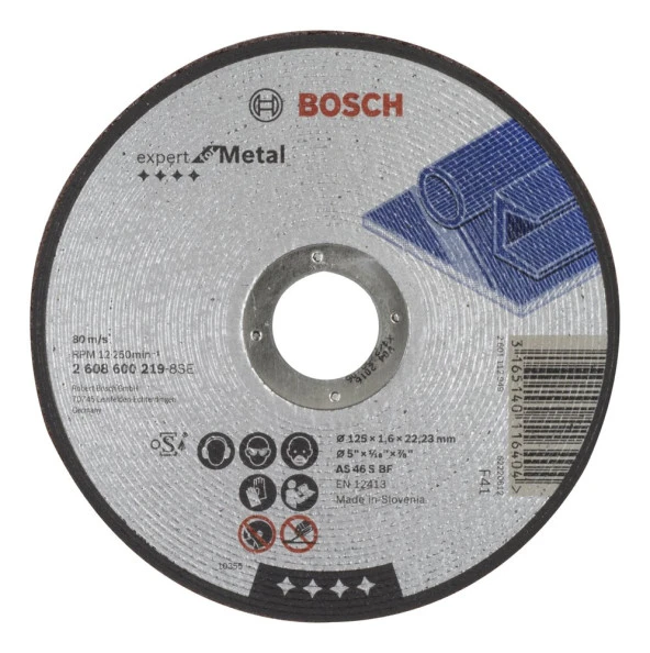 Bosch - 125*1,6 mm Expert Serisi Düz Metal Kesme Diski (Taş) ürün görseli 1