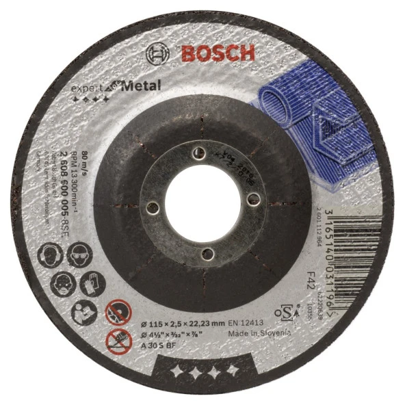 Bosch - 115*2,5 mm Expert Serisi Bombeli Metal Kesme Diski (Taş) ürün görseli 1