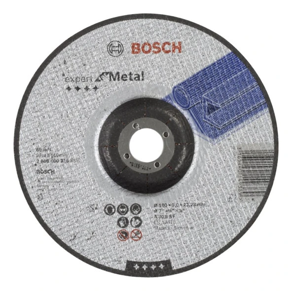 Bosch - 180*3,0 mm Expert Serisi Bombeli Metal Kesme Diski (Taş) ürün görseli 1
