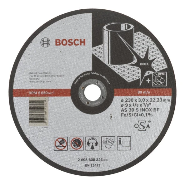 Bosch - 230*3,0 mm Expert Serisi Düz Inox (Paslanmaz Çelik) Kesme Diski (Taş) ürün görseli 1