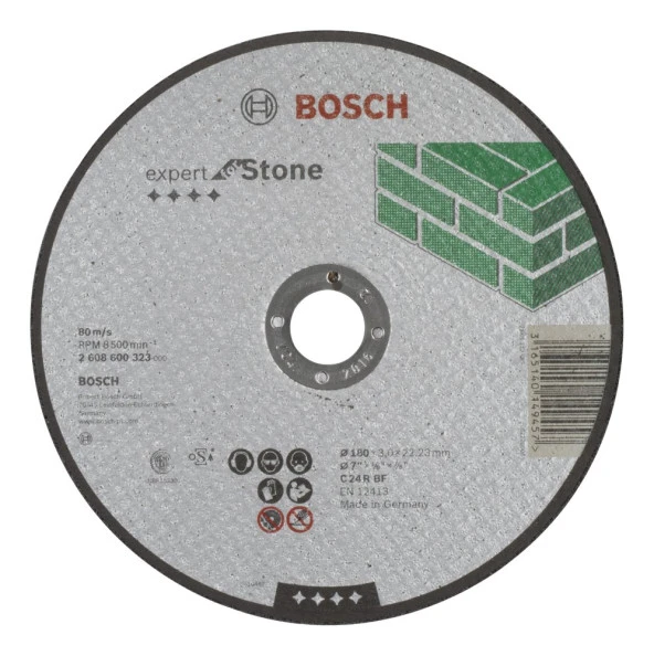 Bosch - 180*3,0 mm Expert Serisi Düz Taş Kesme Diski (Taş) ürün görseli 1