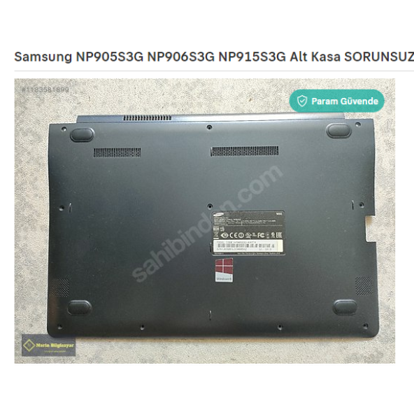 Samsung NP905S3G NP906S3G NP915S3G Alt Kasa SORUNSUZ TEMİZ ürün görseli 1