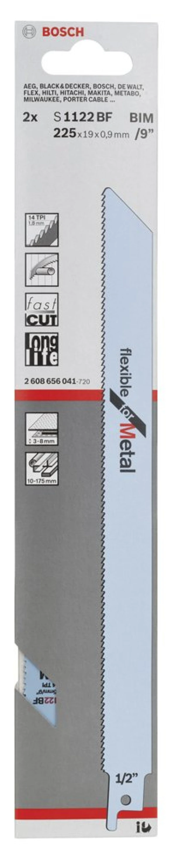 Bosch - Flexible Serisi Metal için Panter Testere Bıçağı S 1122 BF - 2'li ürün görseli 1