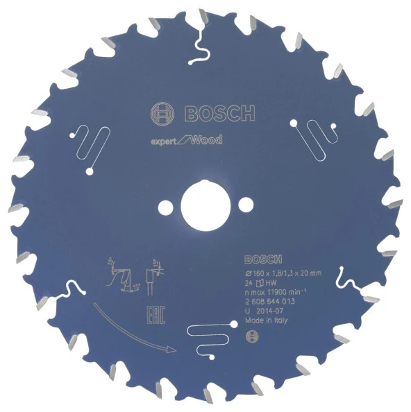 Bosch - Expert Serisi Ahşap için Daire Testere Bıçağı 160*20 mm 24 Diş ürün görseli 1