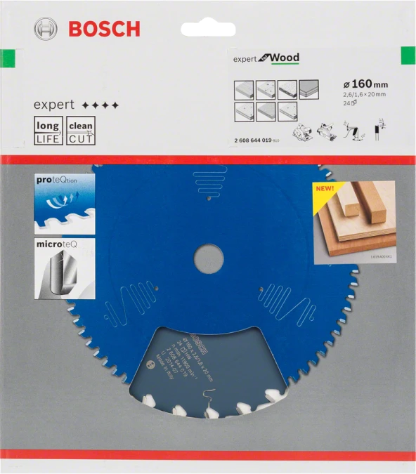 Bosch - Expert Serisi Ahşap için Daire Testere Bıçağı 160*20 mm 24 Diş ürün görseli 1