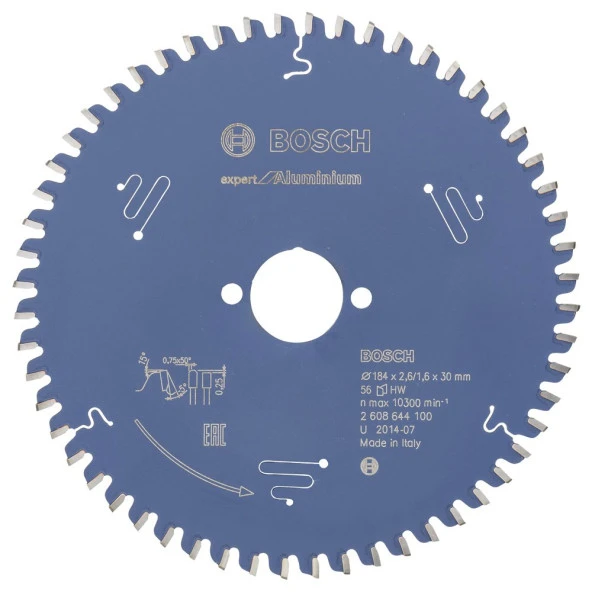 Bosch - Expert Serisi Alüminyum için Daire Testere Bıçağı 184*30 mm 56 Diş ürün görseli 1