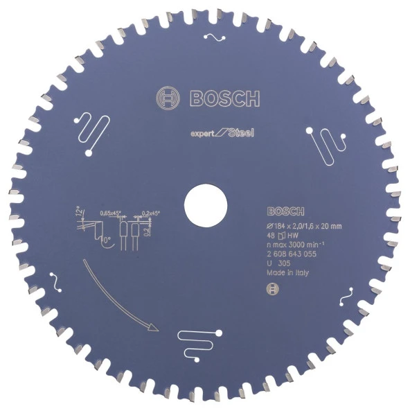 Bosch - Expert Serisi Metal için Daire Testere Bıçağı 184*20 mm 48 Diş ürün görseli 1