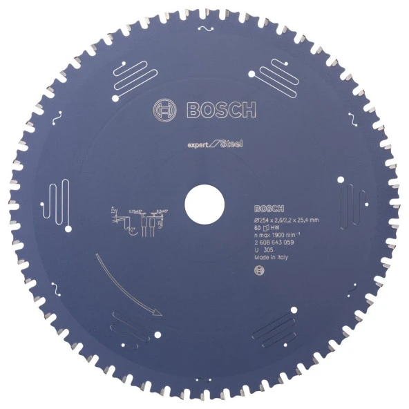 Bosch - Expert Serisi Metal için Daire Testere Bıçağı 254*25,40 mm 60 Diş ürün görseli 1